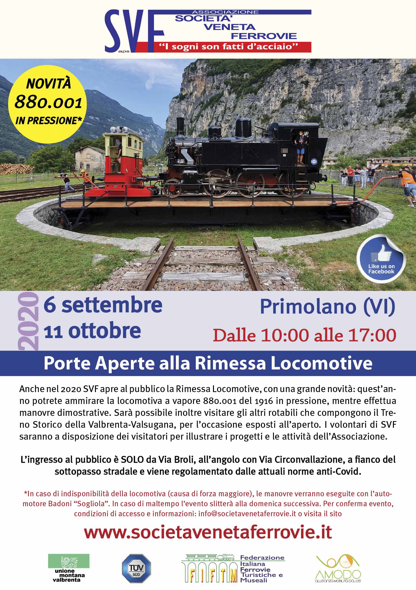 Il 6 settembre 2020 Porte Aperte alla Rimessa di Primolano