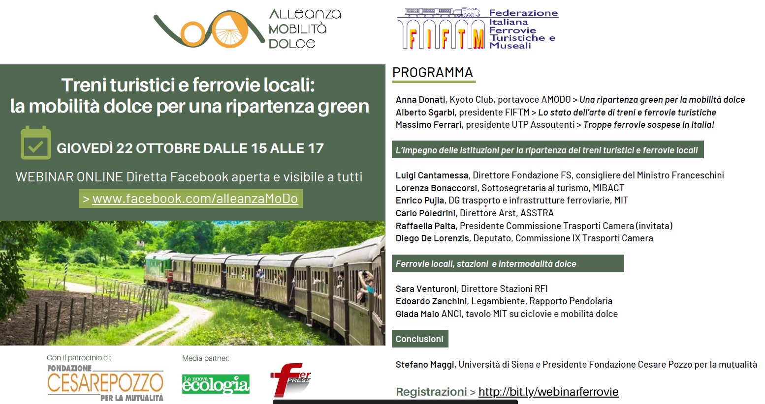 Link videoconferenza Amodo-FIFTM ferrovie turistiche e secondarie  e presentazione presidente Sgarbi